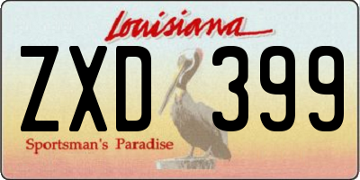 LA license plate ZXD399