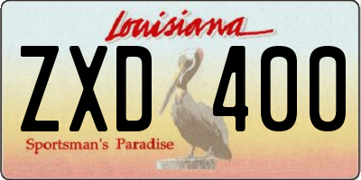 LA license plate ZXD400