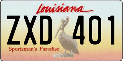 LA license plate ZXD401