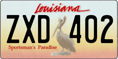 LA license plate ZXD402