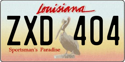 LA license plate ZXD404