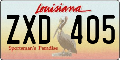 LA license plate ZXD405