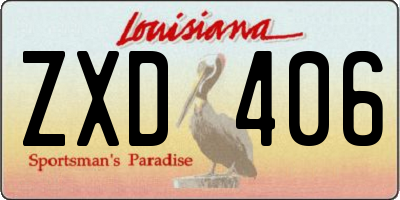 LA license plate ZXD406