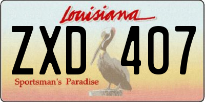 LA license plate ZXD407