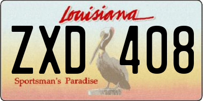 LA license plate ZXD408