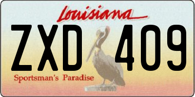 LA license plate ZXD409