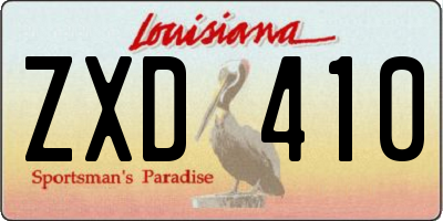 LA license plate ZXD410