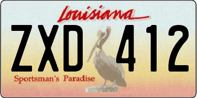 LA license plate ZXD412