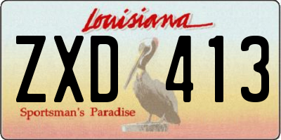 LA license plate ZXD413