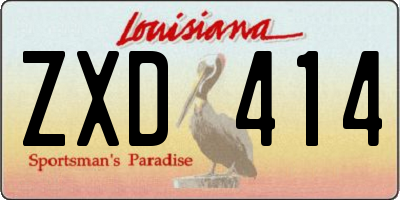 LA license plate ZXD414