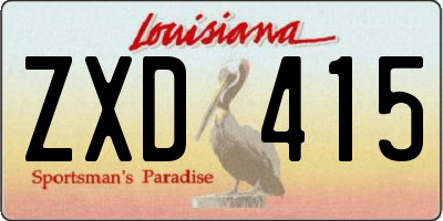 LA license plate ZXD415