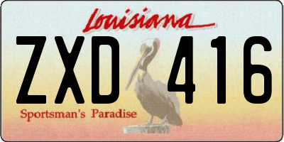 LA license plate ZXD416