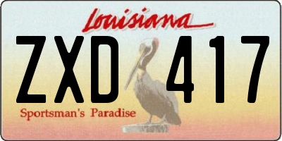 LA license plate ZXD417