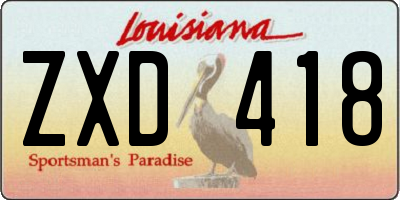 LA license plate ZXD418