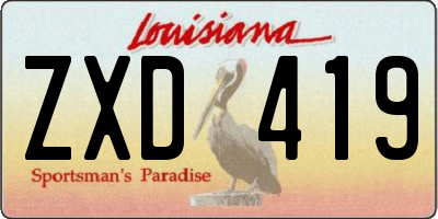 LA license plate ZXD419