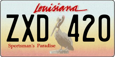 LA license plate ZXD420