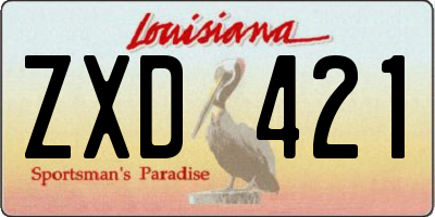 LA license plate ZXD421