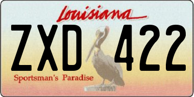 LA license plate ZXD422