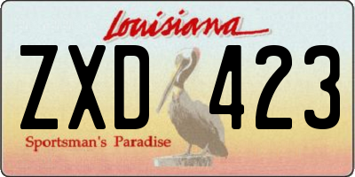 LA license plate ZXD423