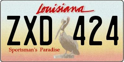 LA license plate ZXD424