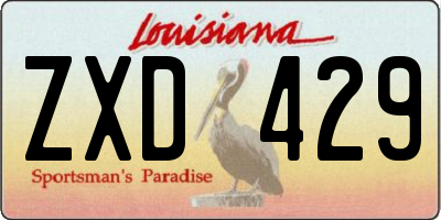 LA license plate ZXD429