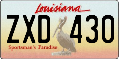 LA license plate ZXD430