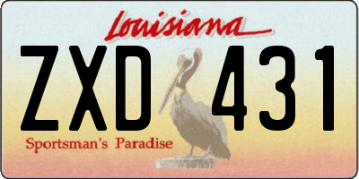 LA license plate ZXD431