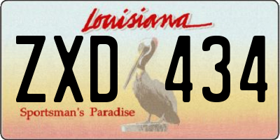 LA license plate ZXD434