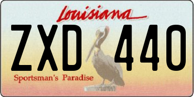 LA license plate ZXD440