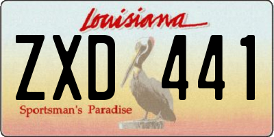 LA license plate ZXD441