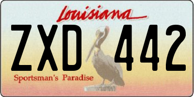 LA license plate ZXD442