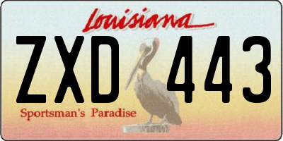 LA license plate ZXD443