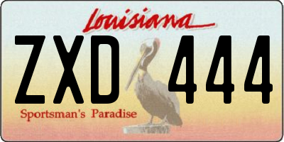 LA license plate ZXD444