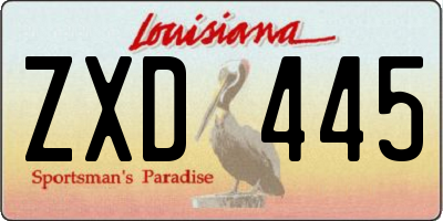 LA license plate ZXD445