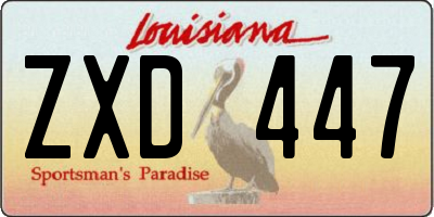 LA license plate ZXD447