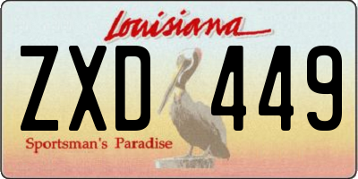 LA license plate ZXD449