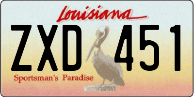 LA license plate ZXD451