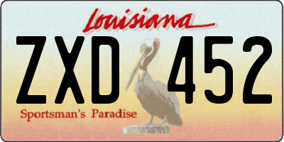 LA license plate ZXD452