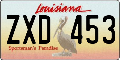 LA license plate ZXD453