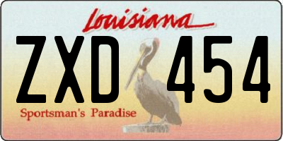 LA license plate ZXD454