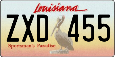 LA license plate ZXD455