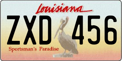 LA license plate ZXD456