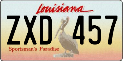 LA license plate ZXD457