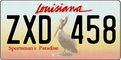 LA license plate ZXD458