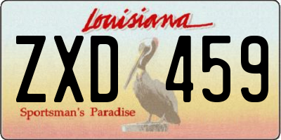 LA license plate ZXD459