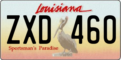 LA license plate ZXD460