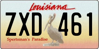 LA license plate ZXD461