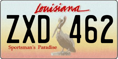 LA license plate ZXD462