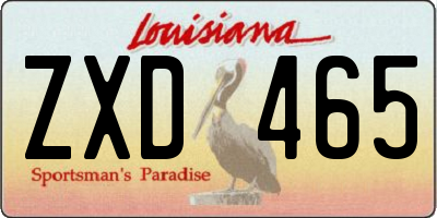 LA license plate ZXD465