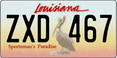 LA license plate ZXD467